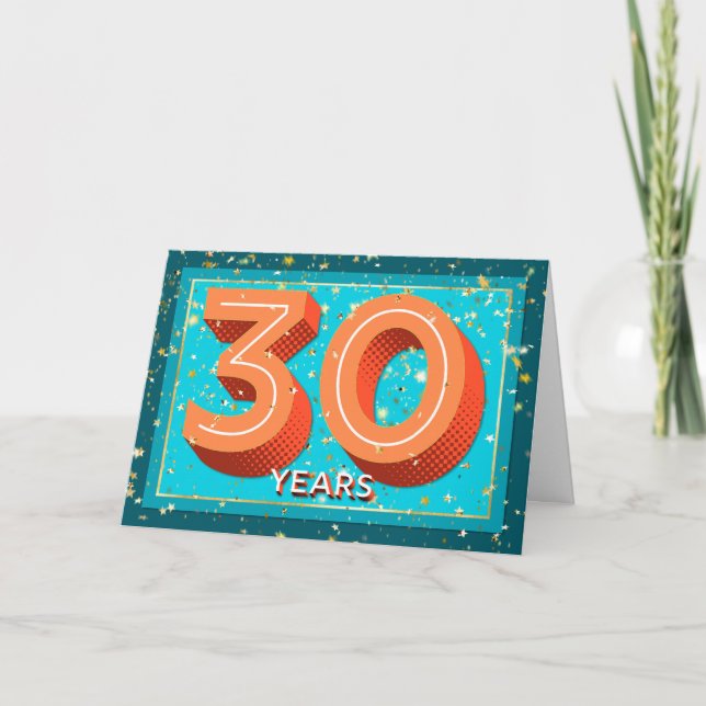 Carte Anniversaire de l'employé 30 ans - numéros gras (Devant)