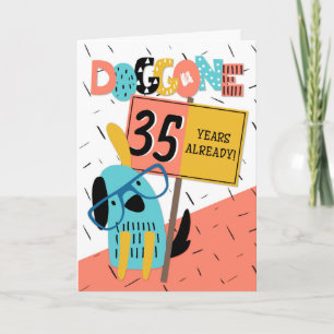 Carte Anniversaire de l'employé 35 ans Comic Dog