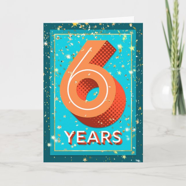 Carte Anniversaire de l'employé 6 ans - numéros gras (Devant)