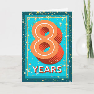 Carte Anniversaire de l'employé 8 ans - numéros gras