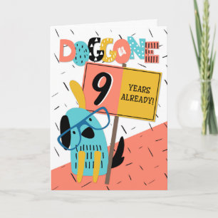 Carte Anniversaire de l'employé 9 ans Comic Chien