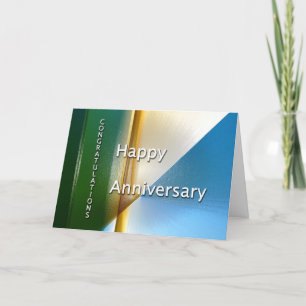 Carte Anniversaire de l'employé Bleu et Beige