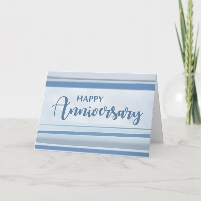 Carte Anniversaire de l'employé commercial Aquarelle gri (Devant)