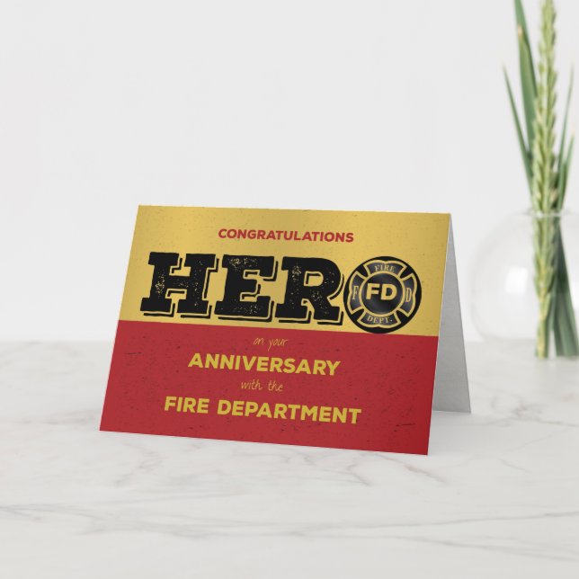Carte Anniversaire de l'employé de pompier (Devant)