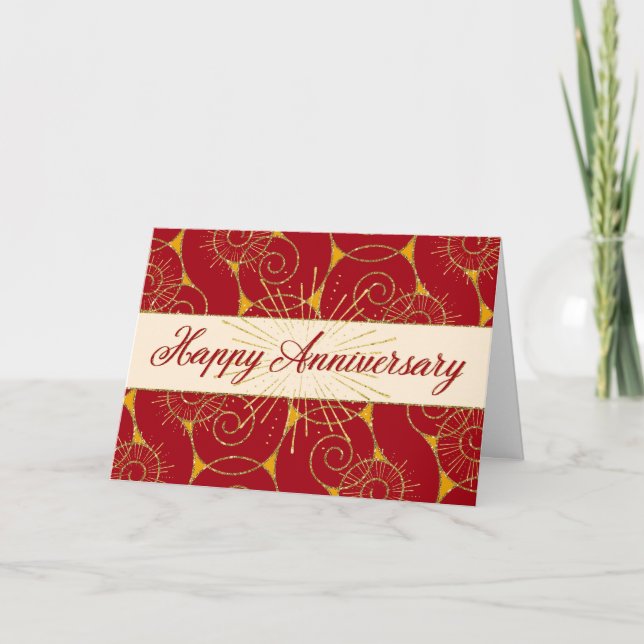 Carte Anniversaire de l'employé - Flèches rouges (Devant)