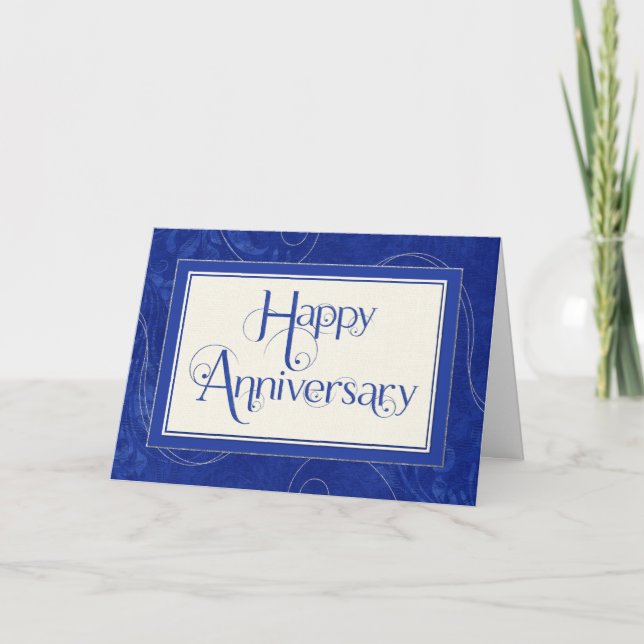 Carte Anniversaire de l'employé - Tirage de texte Damas  (Devant)