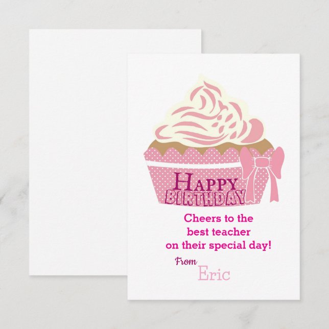 Carte Anniversaire de l'enseignant (Devant / Derrière)