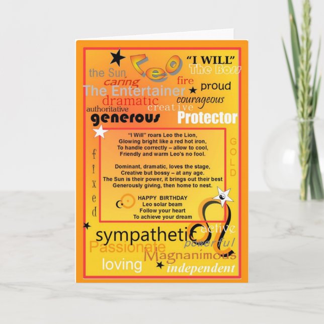 CARTE ANNIVERSAIRE DE LION (Devant)