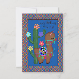 Carte Anniversaire de Little Boy   Adorable Petite Llama