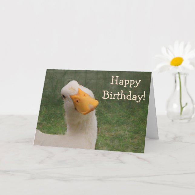 Carte Anniversaire de l'oie humoristique (Petite plante)
