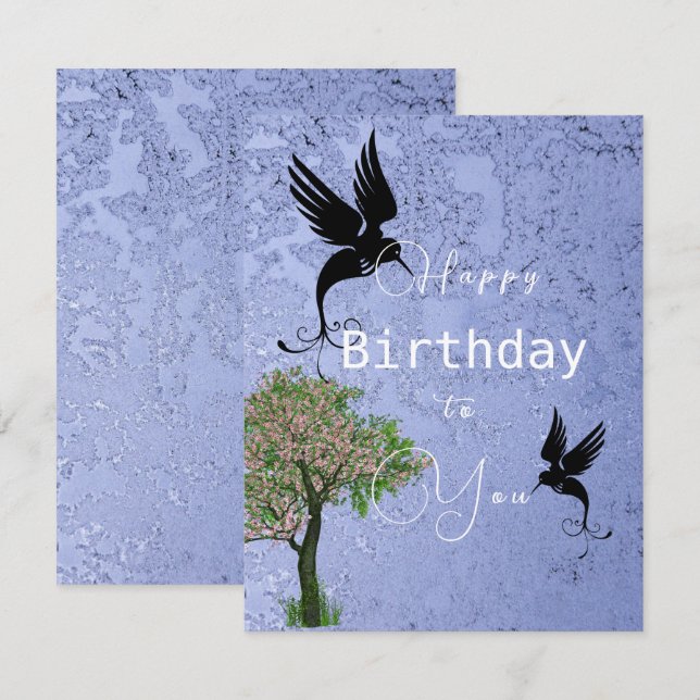 Carte Anniversaire de l'oiseau (Devant / Derrière)