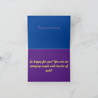 Carte Anniversaire de l'or