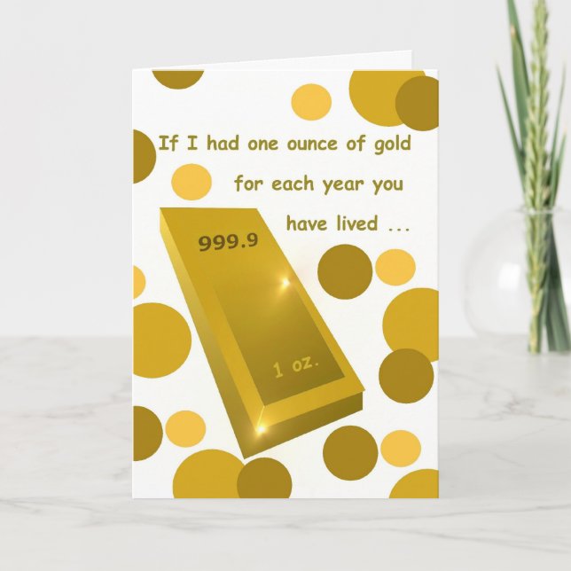 Carte Anniversaire de l'or, Humour (Devant)