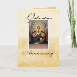 Carte Anniversaire de l'Ordination Angels à l'autel