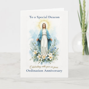Carte Anniversaire de l'ordination du diacre, bénédictio