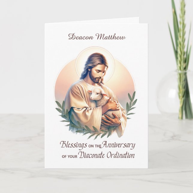 Carte Anniversaire de l'Ordination du diacre Jésus Bon P (Devant)