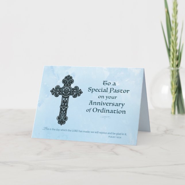 Carte Anniversaire de l'ordre du pasteur Croix de l'ordr (Devant)