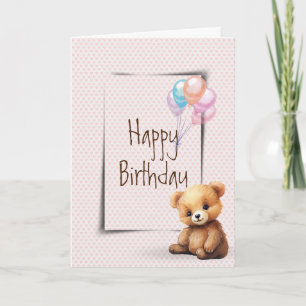 Carte Anniversaire De L'Ours En Jeu Sur Les Coeurs