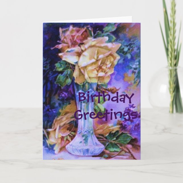 Carte Anniversaire de magnifiques Roses (Devant)