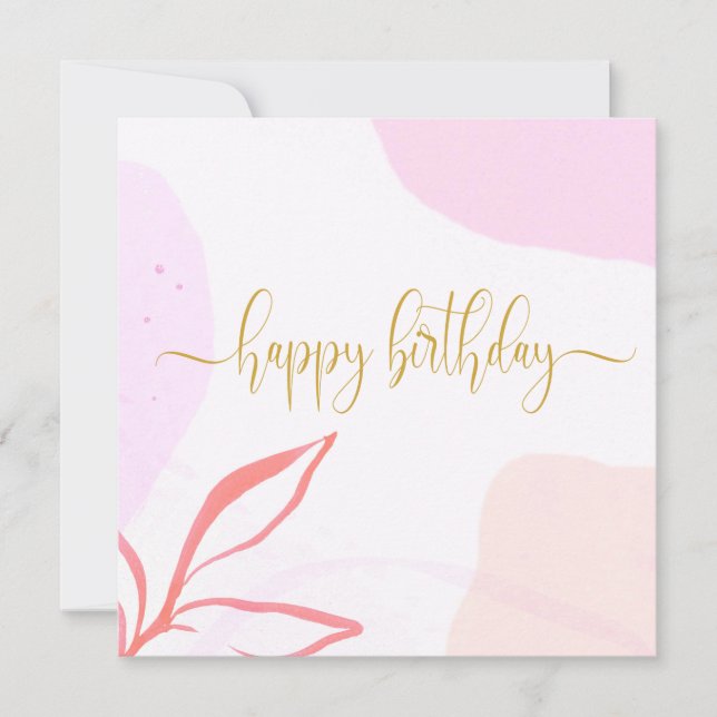 Carte Anniversaire de marbre rose or (Devant)