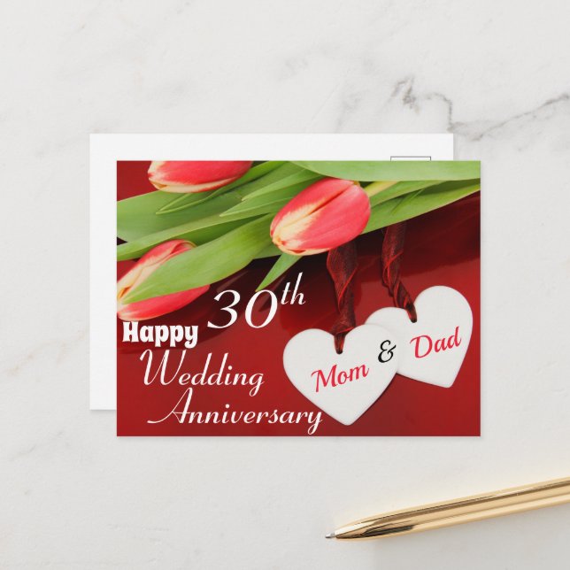 Carte anniversaire de mariage (Devant/Arrière en situation)