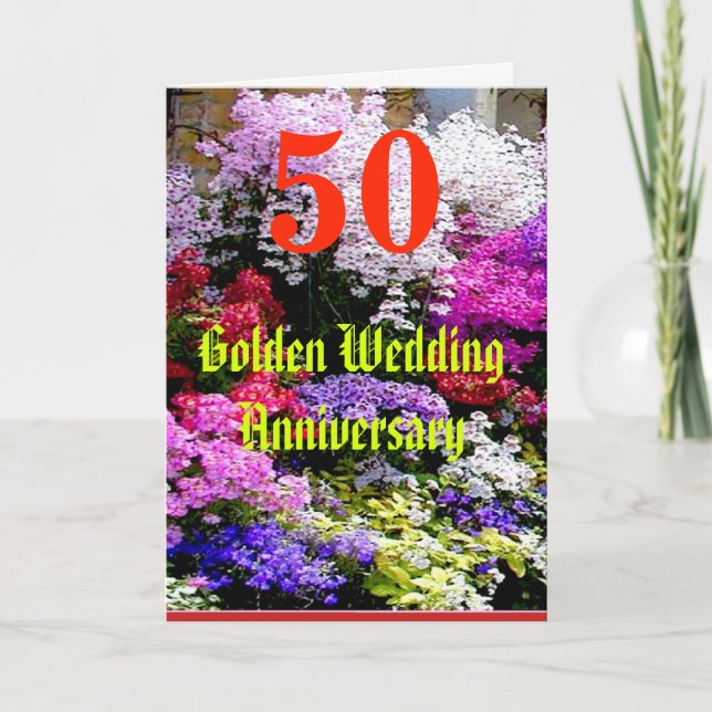 Carte Anniversaire de mariage 50 d'or avec une chanson (Devant)