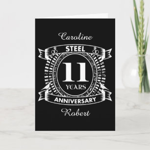 Carte anniversaire de mariage de 11 ans en acier