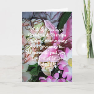 Carte Anniversaire de mariage des grands-parents floraux