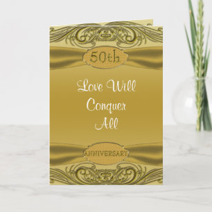 Carte Anniversaire de mariage d'or de rouleaux
