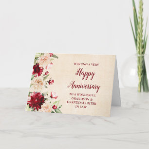 Carte Anniversaire de mariage du petit-fils et de sa fem