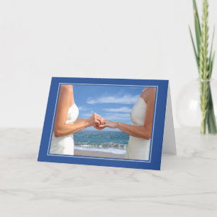 Carte Anniversaire de mariage lesbien sur la plage