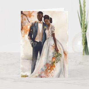 Carte Anniversaire de Mariage Saint-Valentin Couple Noir