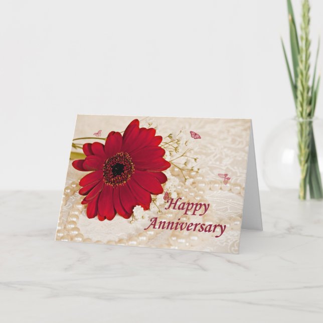 Carte Anniversaire de mariage, une fleur de marguerite (Devant)