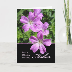 Carte Anniversaire de Mère, Cranesbill Fleurs de Géraniu