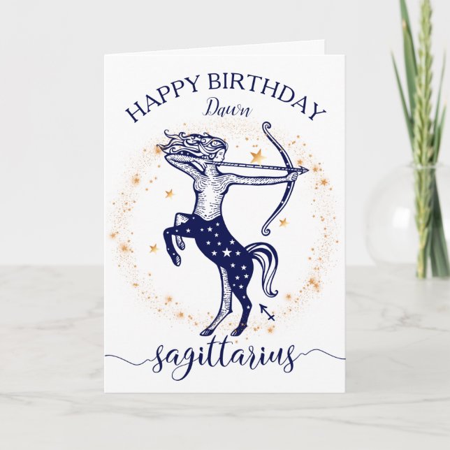 Carte Anniversaire de monochrome d'or de marine de (Devant)