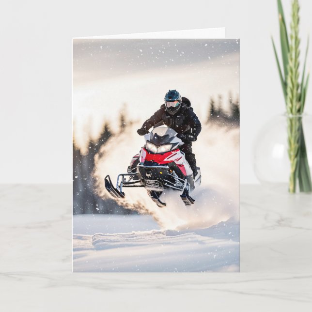 Carte Anniversaire de motoneige (Devant)