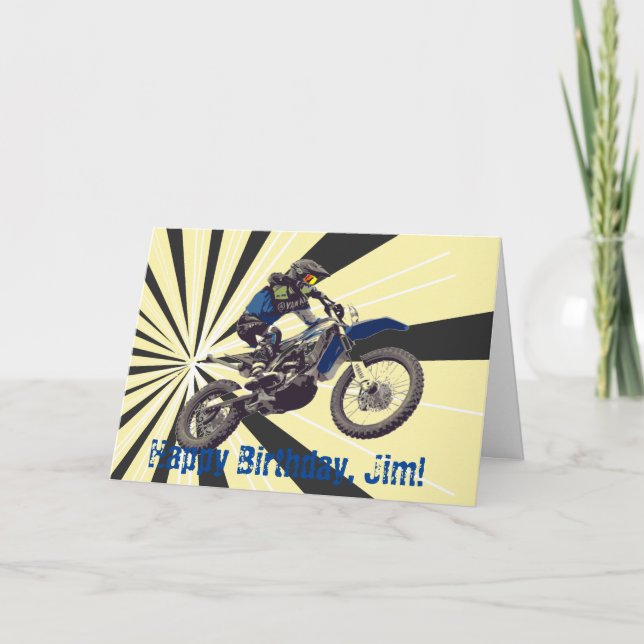 Carte Anniversaire de Motorcross (Devant)