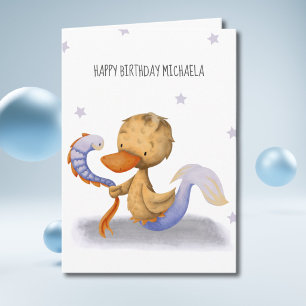 Carte Anniversaire de naissance Canard Sirène Capricieux