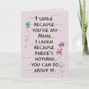 Carte Anniversaire de Nana avec fleurs de parties scinti