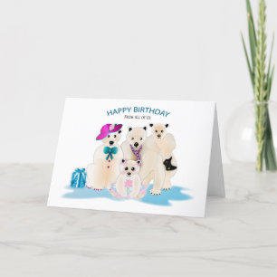 Carte Anniversaire de nous tous Ours polaire famille de 