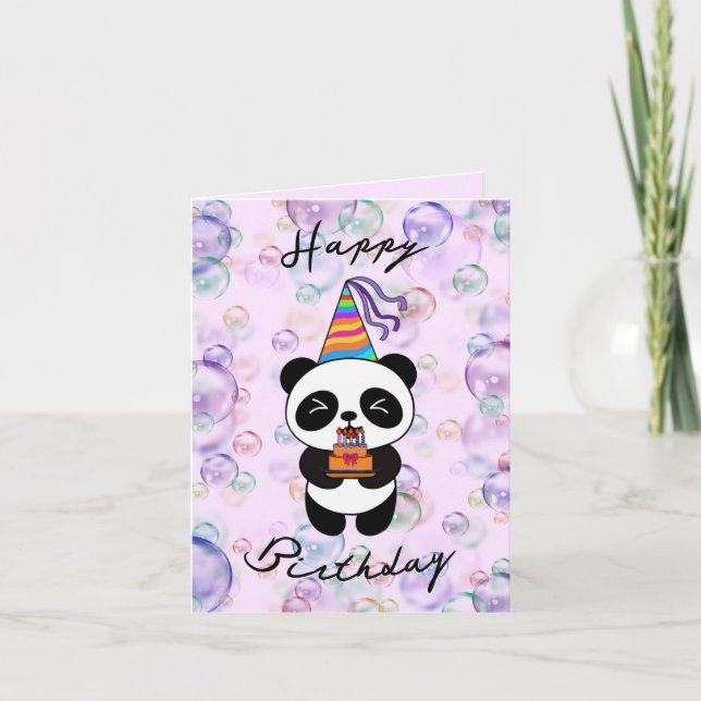 Carte Anniversaire de panda (Devant)