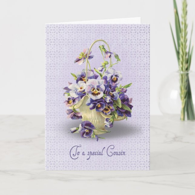 Carte Anniversaire de Pansy pour Cousin (Devant)