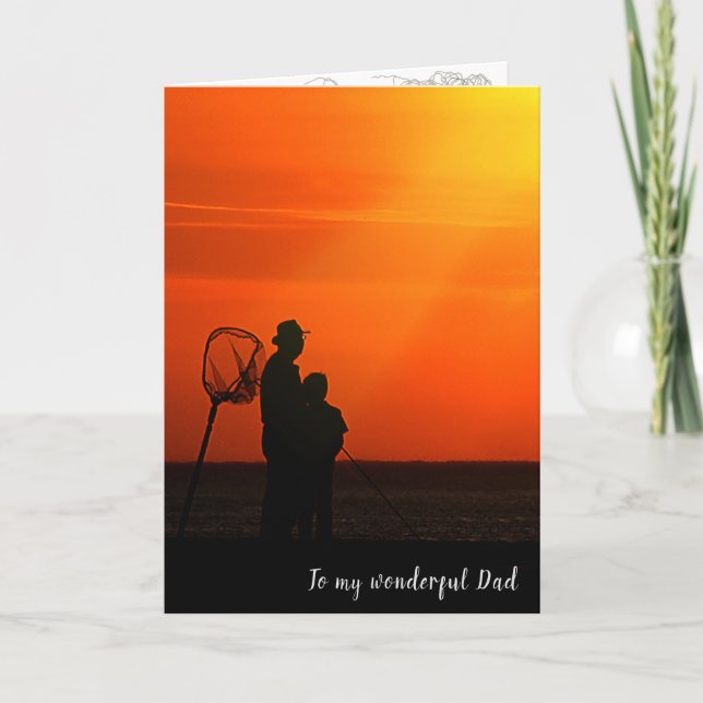 Carte anniversaire de pêche pour papa (Devant)