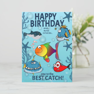 Carte Anniversaire de Poisson Drôle