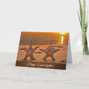 Carte Anniversaire de poisson étoilé sur Sunset Beach