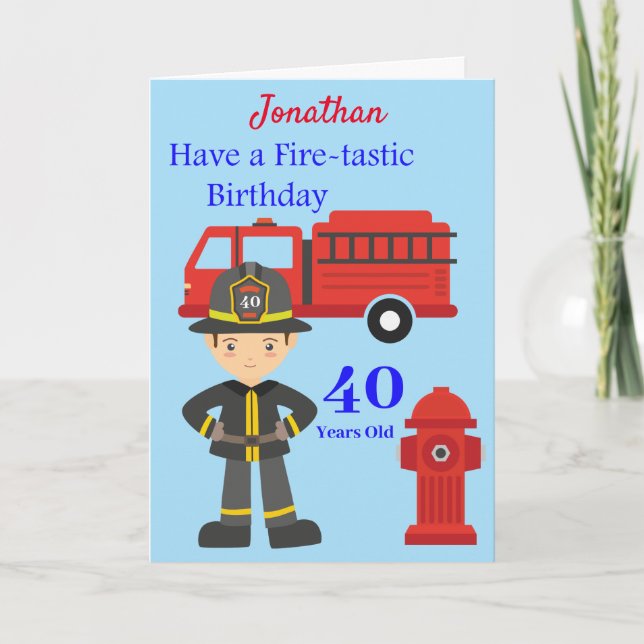 Carte Anniversaire de pompiers (Devant)