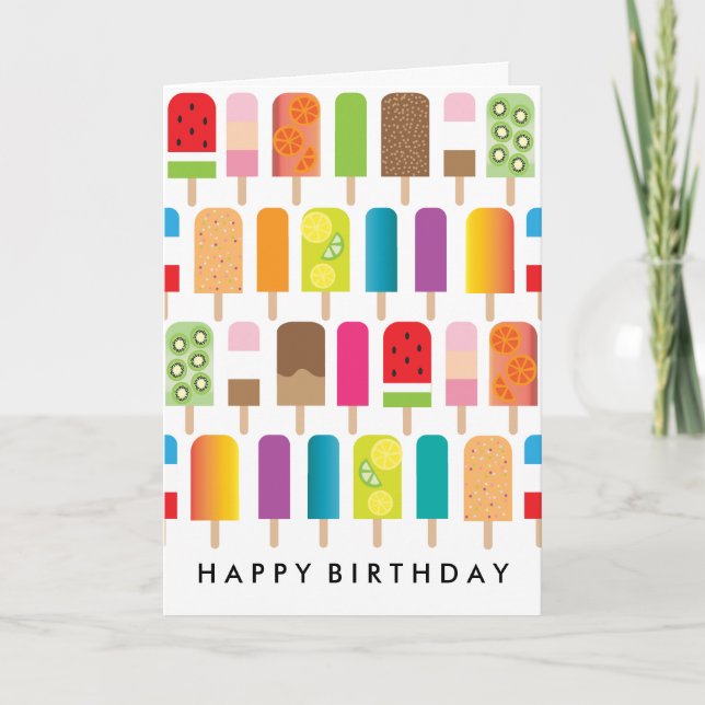 Carte Anniversaire de Popsicle d'amusement (Devant)