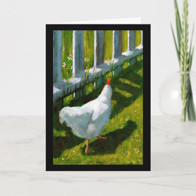 CARTE ANNIVERSAIRE DE POULET DE RESSORT : ART (Devant)