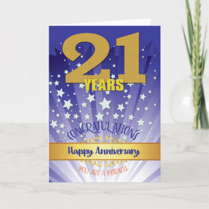 Carte Anniversaire de récupération 21 ans chiffre gras