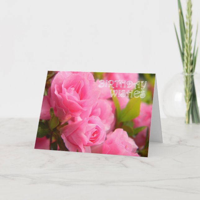 Carte Anniversaire de Rose rose (Devant)